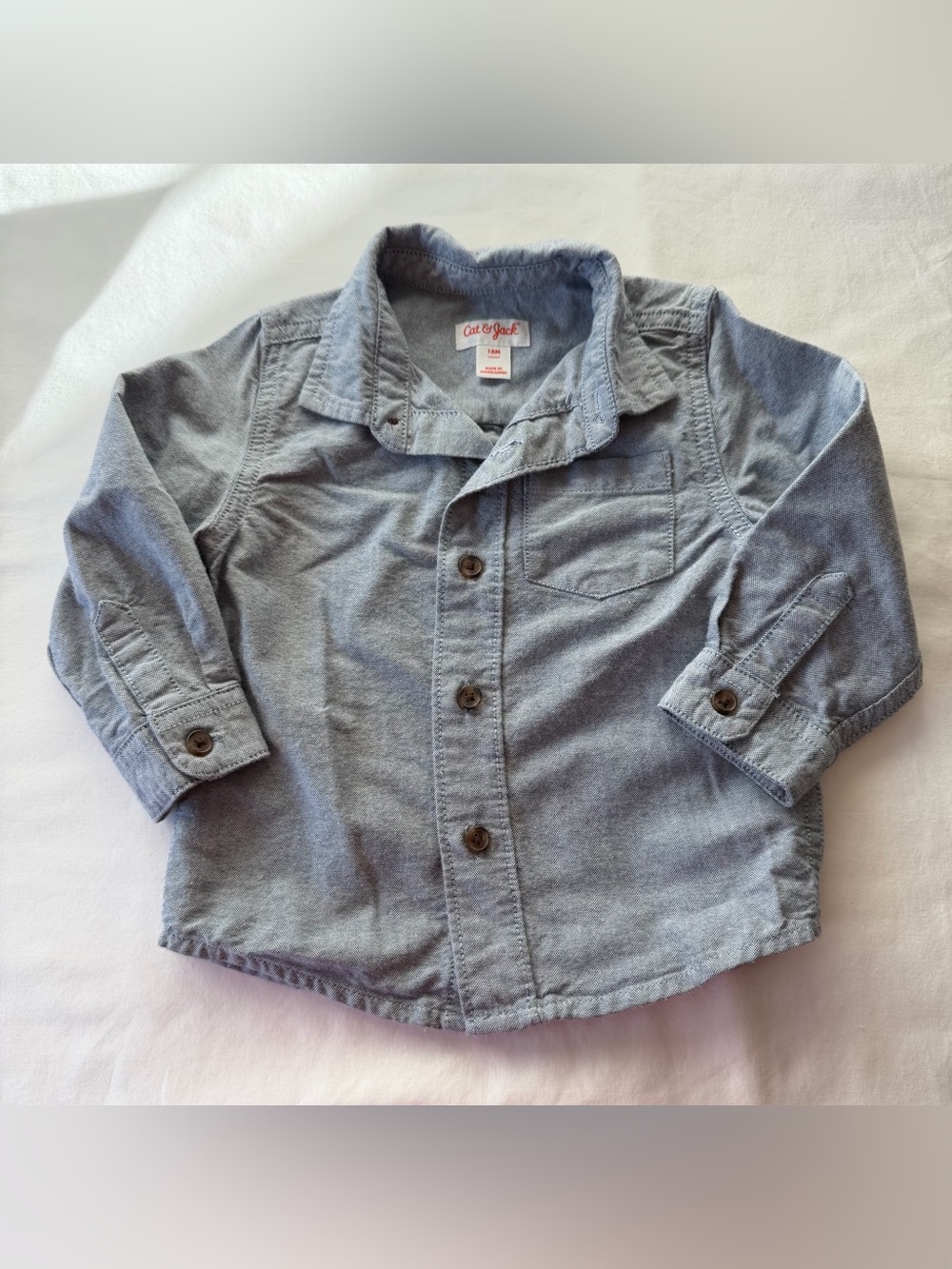Cat & Jack Baby Boys Long Sleeve Button Down Shirt 18M